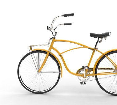 Sarı Bisiklet yan görünümü kesmek