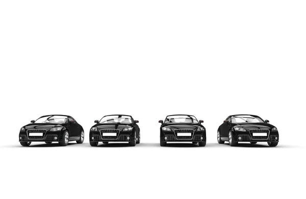 Hűvös gyors autók - fekete - elölnézet — Stock Fotó
