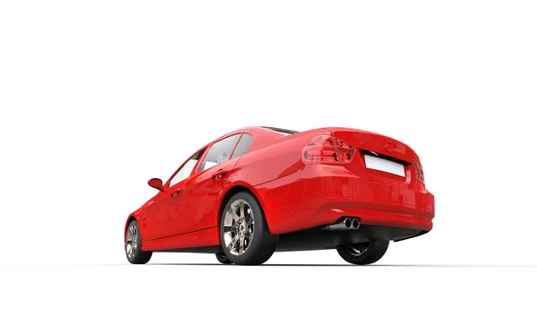 Czerwony Sedan - widok z tyłu — Zdjęcie stockowe
