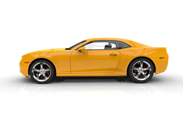 Lado amarelo rápido do carro — Fotografia de Stock