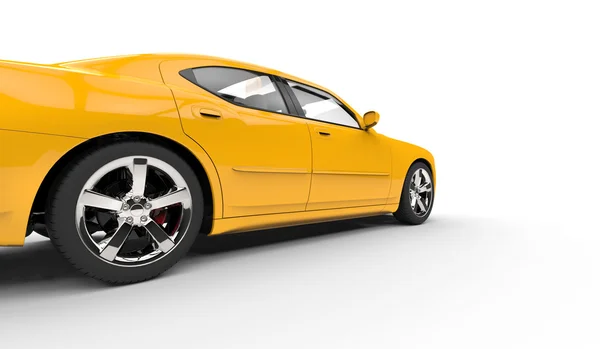 Жовтий американський автомобіль - кут пострілу — стокове фото