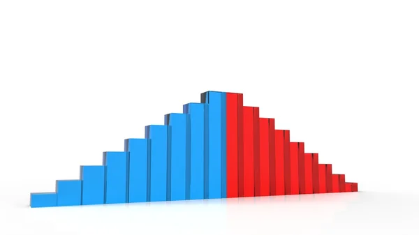 Barer och diagram - blått och rött — Stockfoto