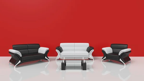 Modern Living Room röd — Stockfoto