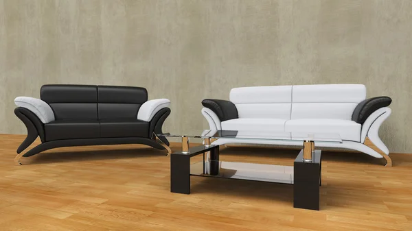 Contemporary Living Room Concrete — Stock Photo, Image