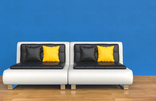 Blauwe lounge kamer — Stockfoto