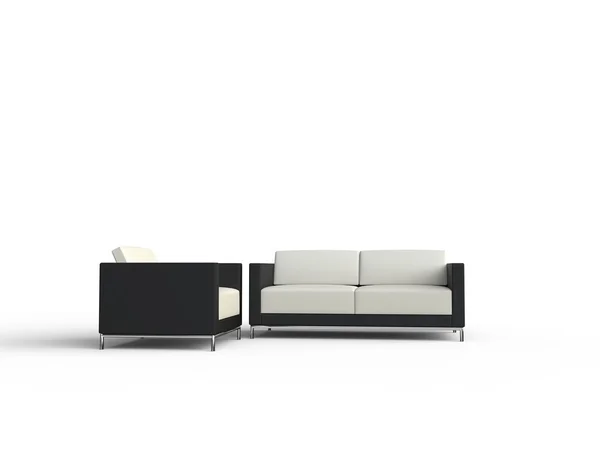 White And Black Living Room Furniture — Stock Photo, Image