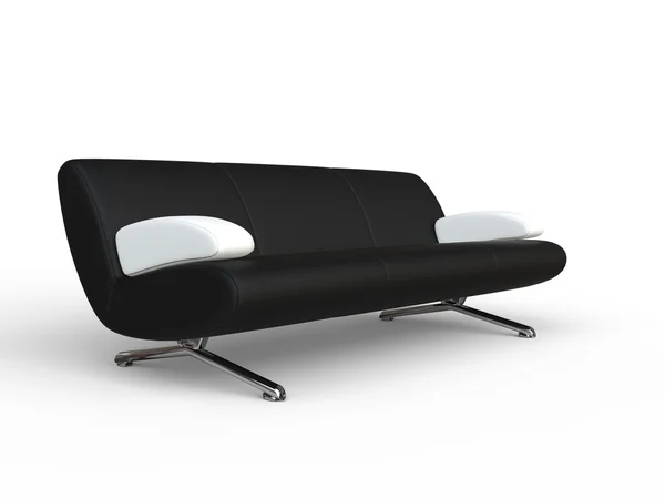 Black Sofa With White Armrests — Stock Photo, Image