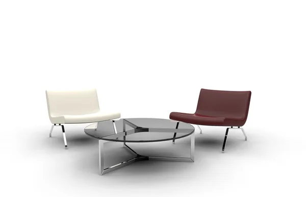 Sillones y mesa de centro — Foto de Stock