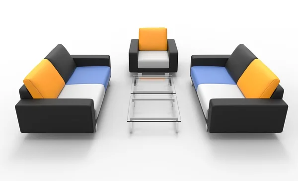 Two Sofas And Armchair — Stock Photo, Image