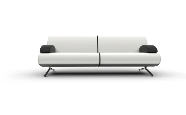 White Sofa With Black Armrests — Stock Photo, Image