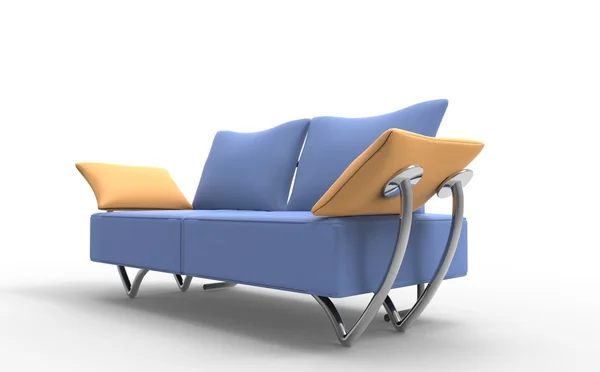 Бледно-синий современный диван — стоковое фото