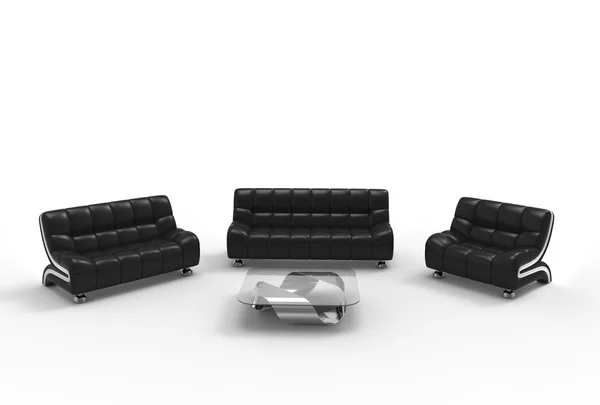 Set de muebles de cuero - Vista superior — Foto de Stock