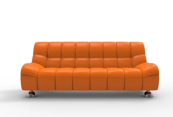 橙色的沙发-前视图 — 图库照片