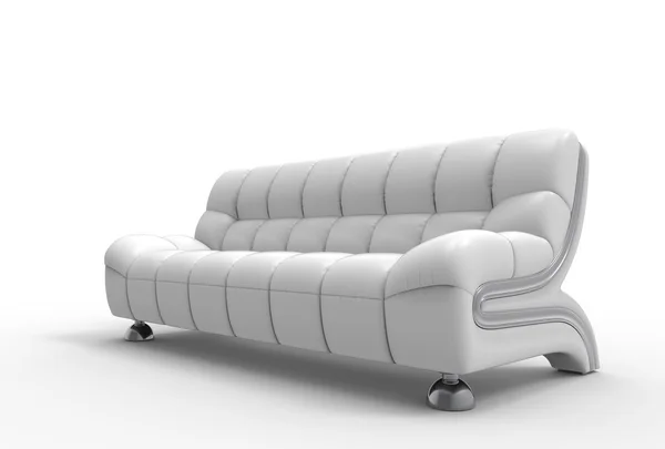 Sofá de couro branco — Fotografia de Stock