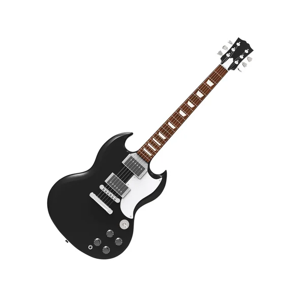 Guitarra elétrica preta — Fotografia de Stock