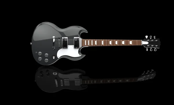 Czarny hard rock gitara — Zdjęcie stockowe