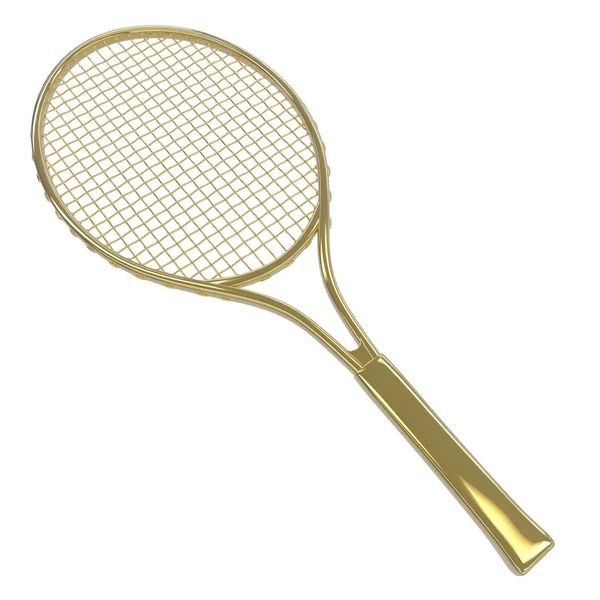 Gold tennis racquet — Stock Photo, Image