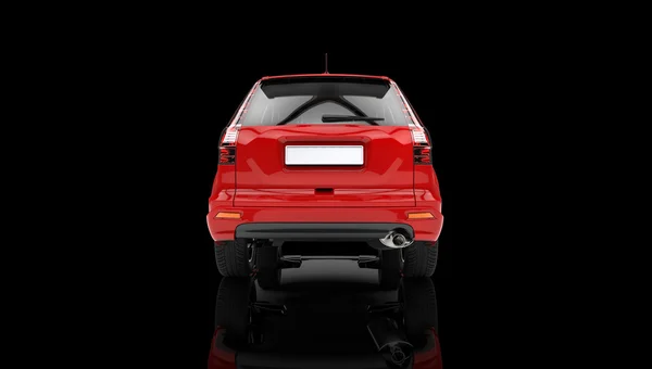 SUV rosso vista posteriore - sfondo nero — Foto Stock