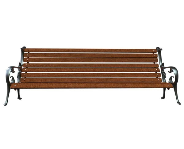 Park Bench - Front View — Stock Photo, Image