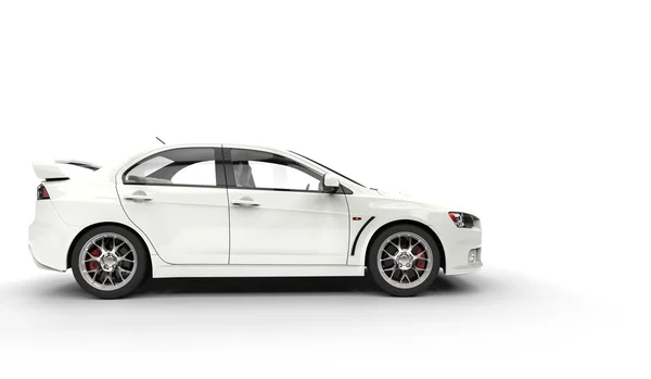 Rally Car White - Side View — Stock Photo, Image