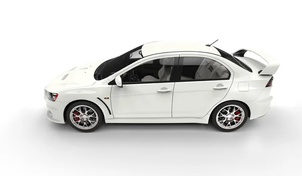 White Power Car - Top Side View — Stock Photo, Image