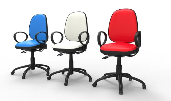 Різнокольорові офісні стільці — стокове фото