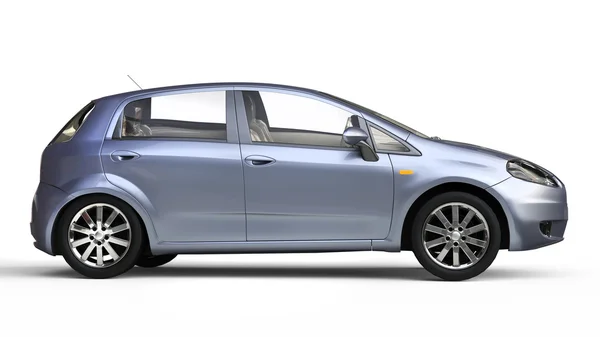 Blå kompakt bil — Stockfoto