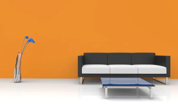 Modern Orange vardagsrum — Stockfoto