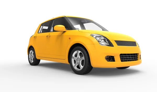 Moderno coche compacto amarillo — Foto de Stock
