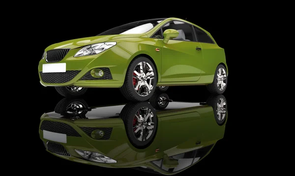 Coche verde en negro — Foto de Stock