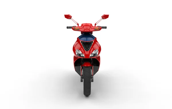 Красный скутер - вид спереди — стоковое фото