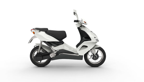 White Scooter - Left Side View