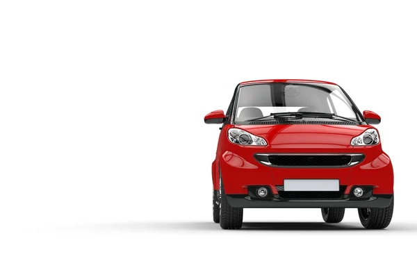 Carro pequeno vermelho - Vista frontal — Fotografia de Stock
