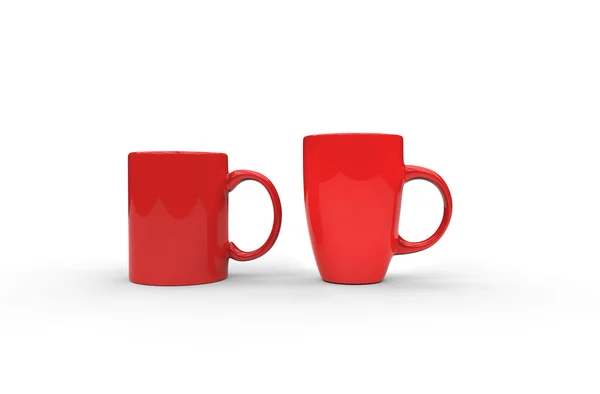 Canecas de café vermelho — Fotografia de Stock