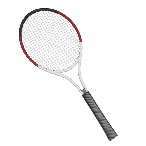 테니스 라켓-흰색, 검은색 핸들 — 스톡 사진