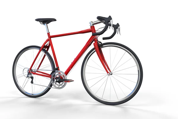 Красный спортивный велосипед - вид сбоку — стоковое фото