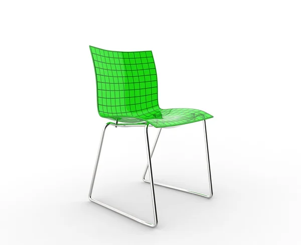 Green Plastic Chair - Side VIew — Stock Photo, Image