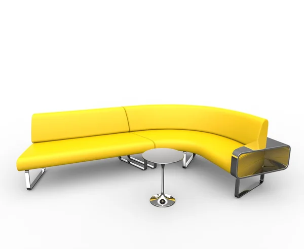 Gelbes geschwungenes Sofa — Stockfoto