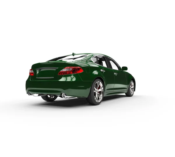 Dark Green Car - Tail View — Stock Photo, Image