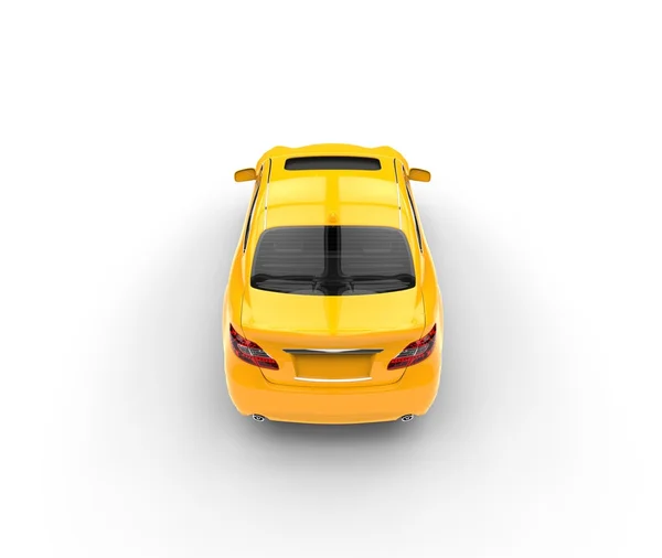 Yellow Car - Top View — Stock Photo, Image