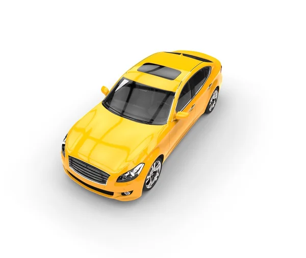 Coche amarillo - Perspectiva — Foto de Stock