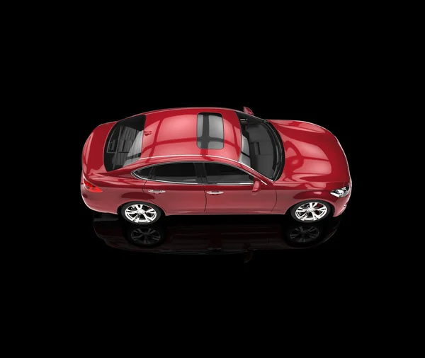 Red Metallic Car On Black Background — Stock Photo, Image