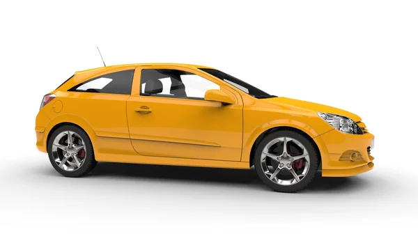 Amarillo coche familiar - vista lateral —  Fotos de Stock
