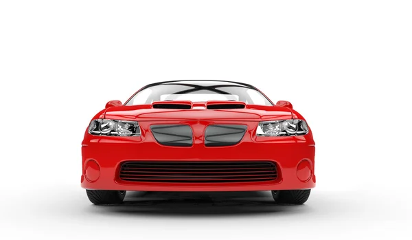 Rojo coche deportivo - Primer plano delantero —  Fotos de Stock