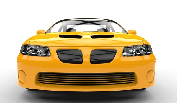 Yellow Race Car - Front Close Up — Stock Photo, Image