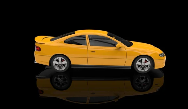 Желтый спортивный автомобиль - боковой выстрел — стоковое фото