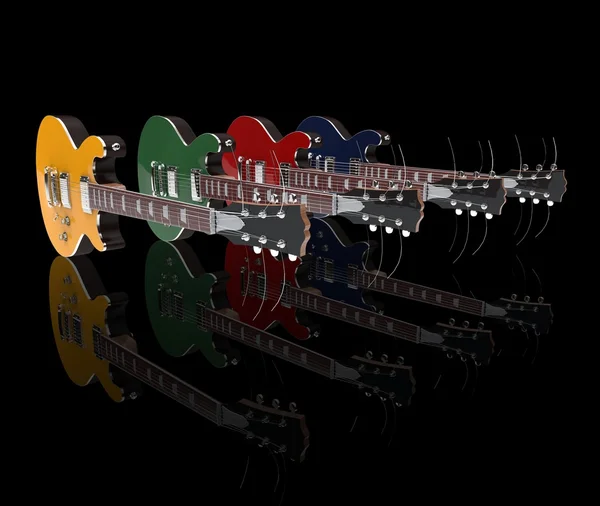 Rangée de guitares électriques — Photo