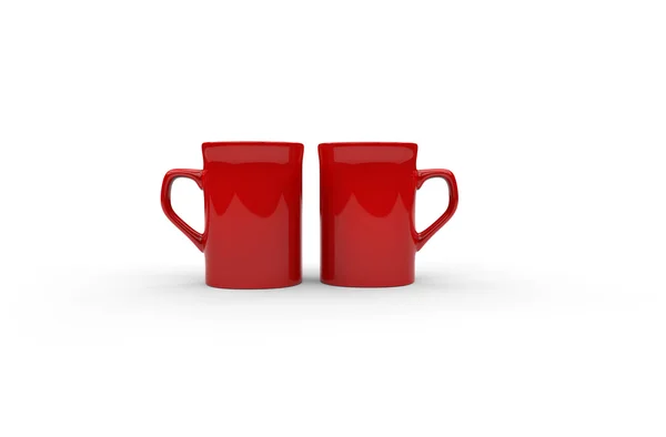 Two Red Coffee Mugs — Stock Photo, Image