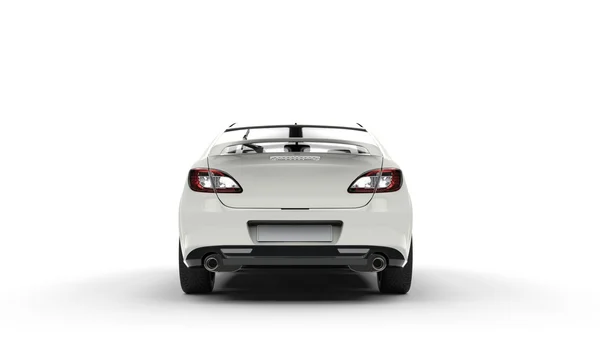 スポーツ車ホワイト - 背面図 — ストック写真