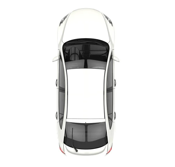 Biały samochód - widok z góry — Zdjęcie stockowe